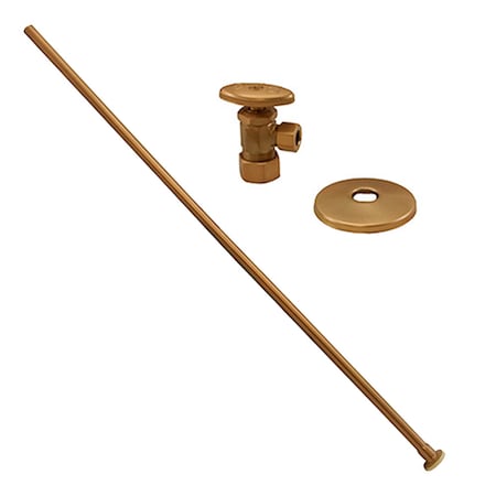 Jones Stephens Brushed Bronze 3/8" x 20" Closet Supply and 3/8" x 5/8" Angle Stop Kit S1037BB